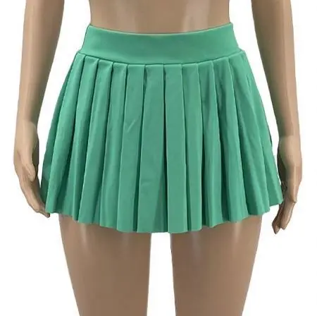 Women Clothing Fashion Dress High Waist Pleated Skirt Candy Colors Mini A-line Stitching Tennis Hem Girls Dance Skirts For Women