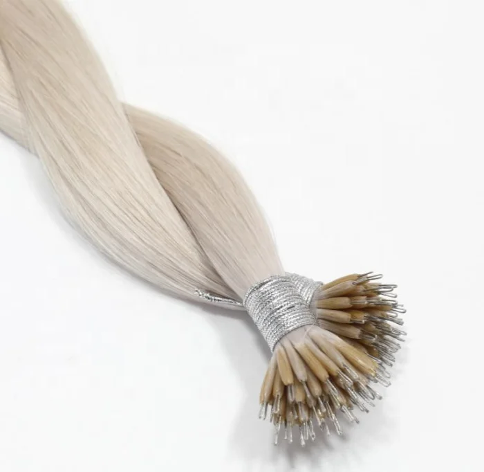 Wholesale Double drawn Human Hair 100% Natural Remy Keratin Iron Tip Nano Ring Hair Extension