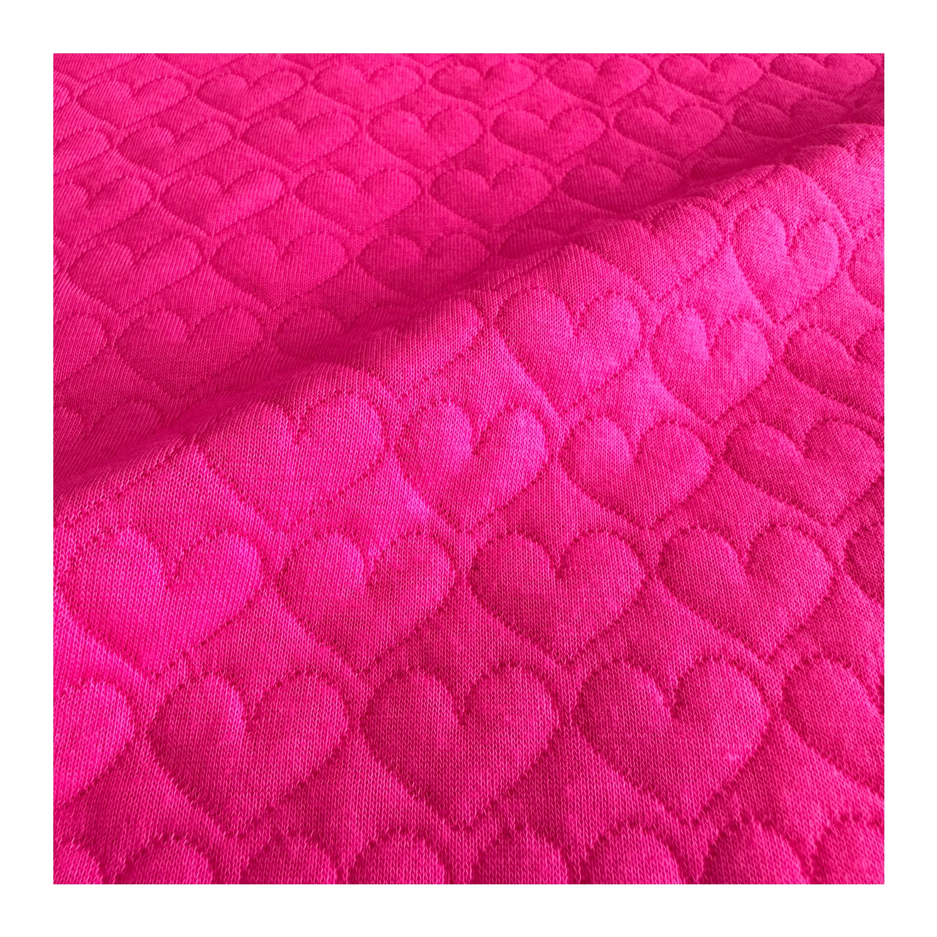 97%polyester 3%spandex stretchy air layer dobby quilted fabric love heart 3D jacquard fabric for jacket and home textile