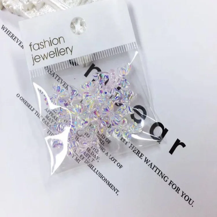 
Wholesale Custom Brand Art Charm 3d Butterfly Stickers For Women With Candy Colored Bow Nail Art Decorations 