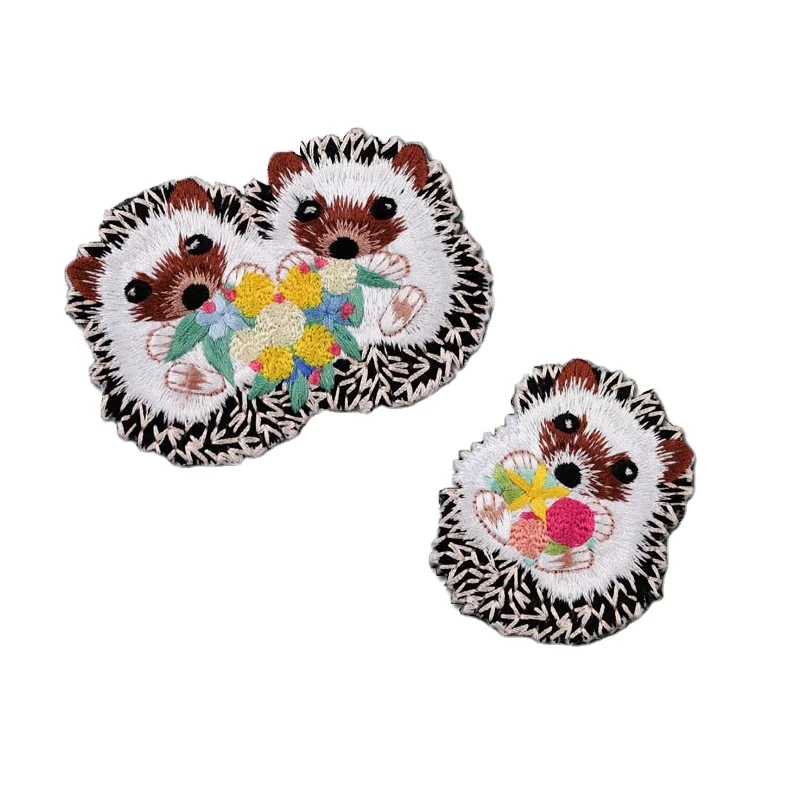 Hot Selling Hand Embroidered badge Hedgehog Embroidery Patches For Clothing luggage Custom Embroidered ortho evra patchPatches