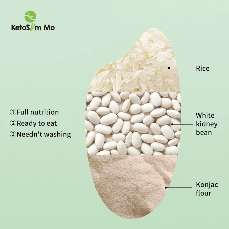 Healthy White Kidney Bean Shirataki Konnyaku Konjac Dry Rice