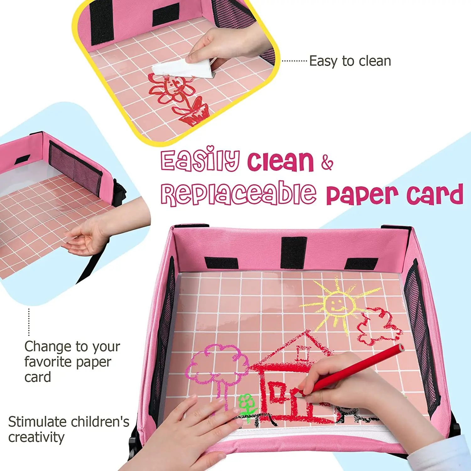 Car Seat Organizer Kids Travel Tray for Kids Toddlers Activities in Car Seat