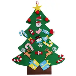 New Year Kid Toy Xmas Gifts Wall Christmas Decoration DIY Felt Christmas Tree With 26PCS Ornament