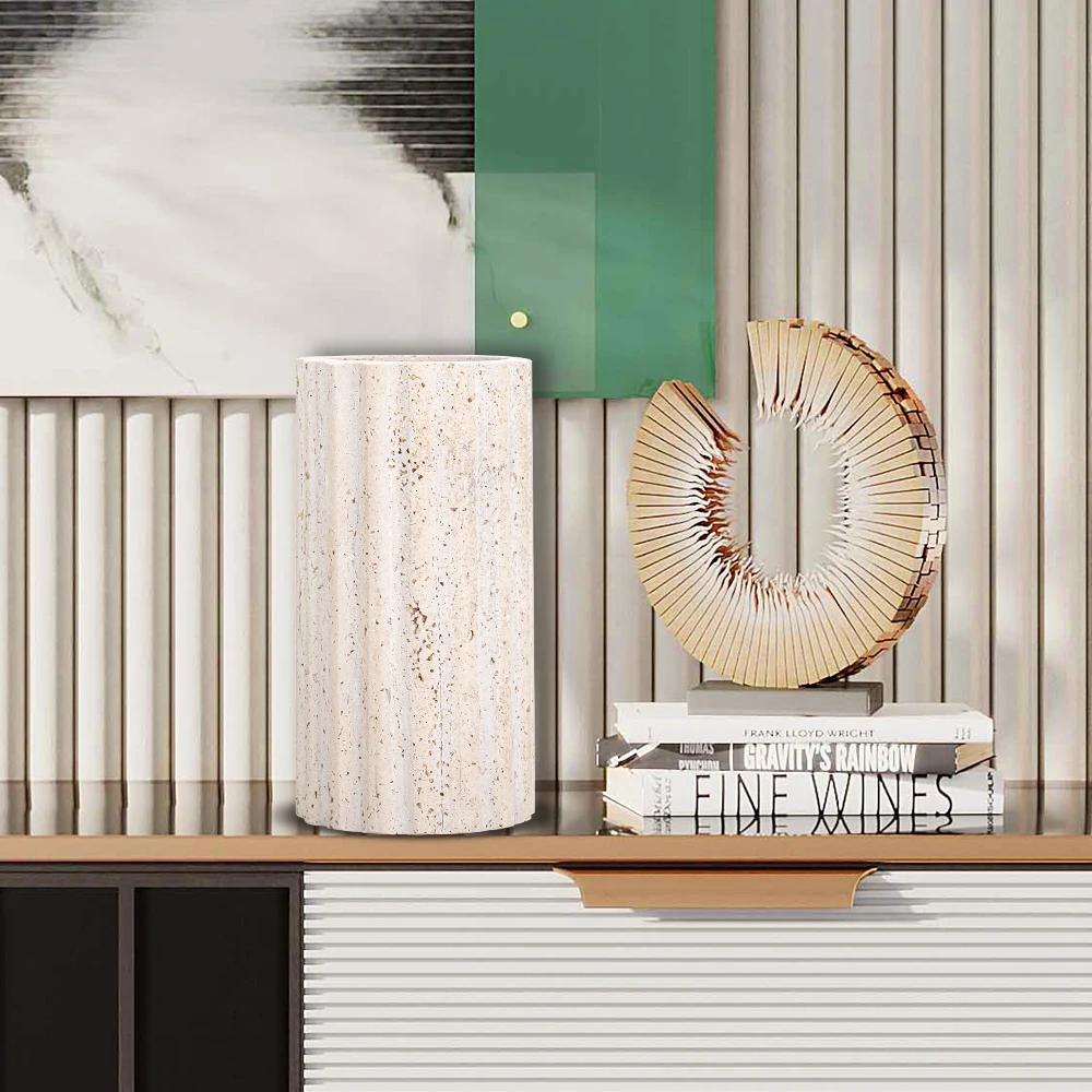 China Factory Direct Sale Table Vase Fashion Accessories Home Abstraction Natural Marble Flower Vase Decor Home Decor Interior