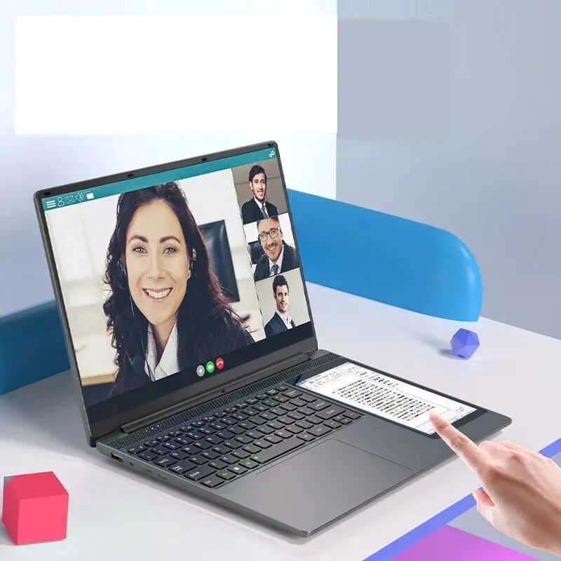 2024 Dual Screen Laptop 15.6+7  Touchscreen 2-in-1 Intel N100 2*USB3.0  TF Card Slot Home Education Laptop Computer