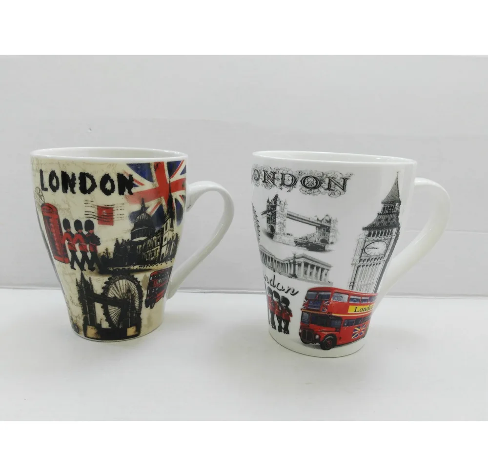 500Ml Blue Ceramic Coffee Mug Water Breakfast Milk Cup Gift Box Set With Spoon, Matt Porcelain Minimalist Mugs Sustainable