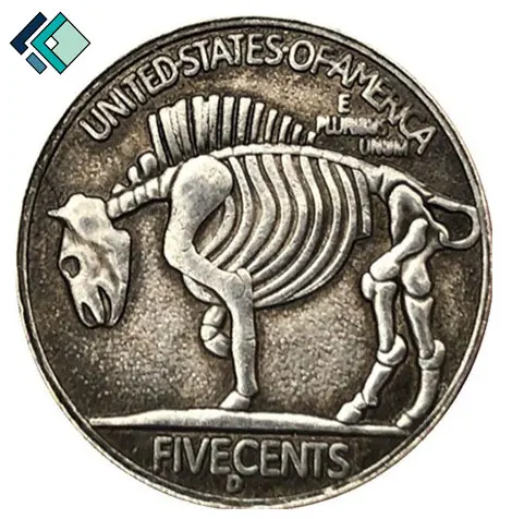 Wholesale Maker USA Metal Skull Challenge Coin Old Style Pressed Copy Coin Art Collection  Commemorative Custom Engraved Coins