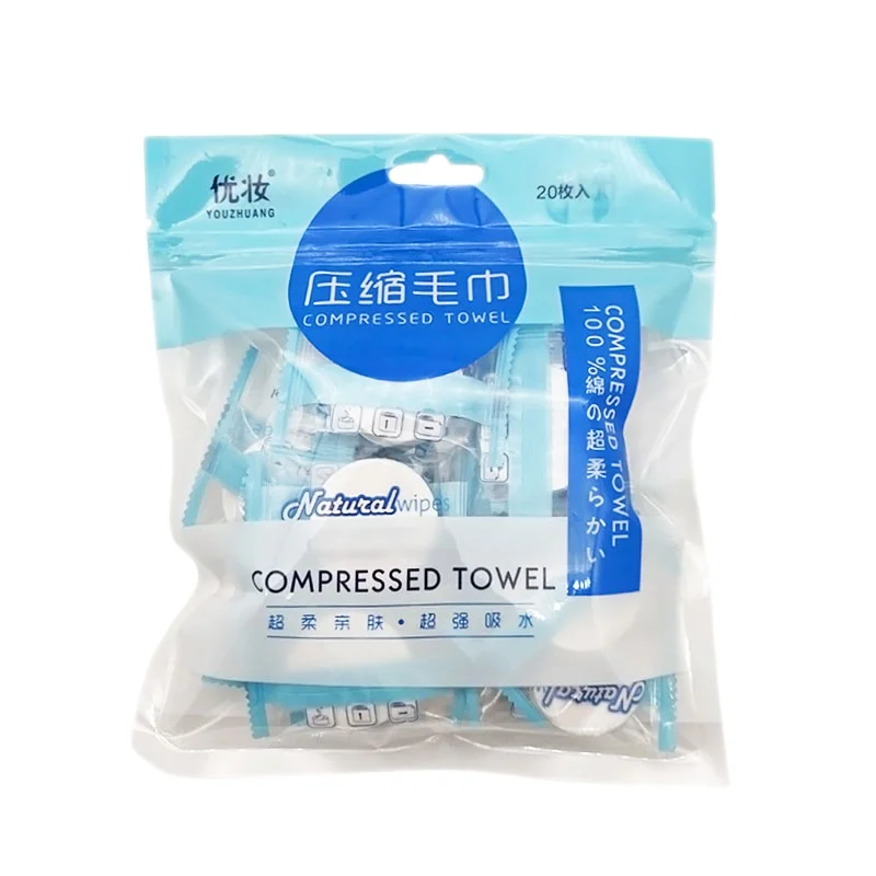 Wholesale Travel Portable Non-Woven Fabric Disposable Compressed Magic Coin Towel Mini Tissue or Napkin