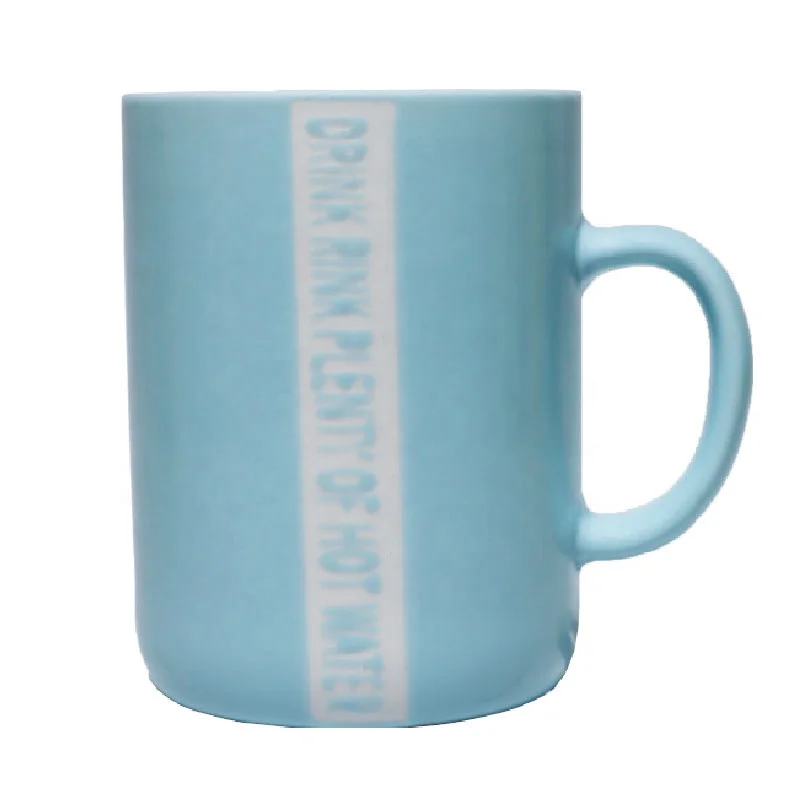 
 Экологичная новая однотонная глазурованная керамическая кружка из костяного фарфора, круглая кофейная кружка, чашка для чая, светло-голубая  
