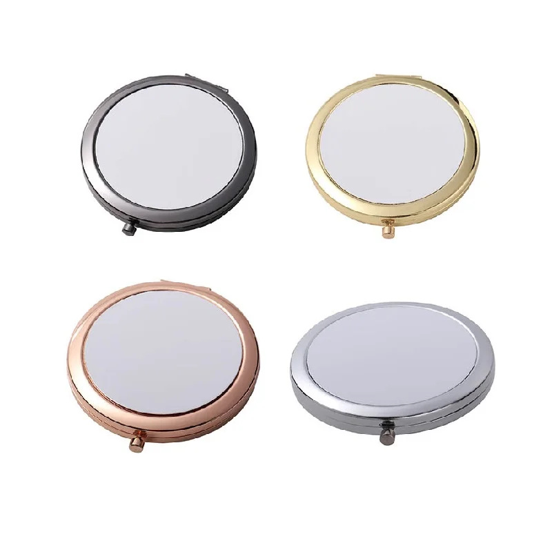 Blank Custom Logo Pocket Glod Metal Mirrors Gifts Sublimation Compact Mirror