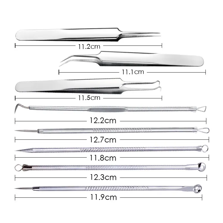 stainless steel acne  remover tool kit pimple face tools blackhead comedone acne extractor