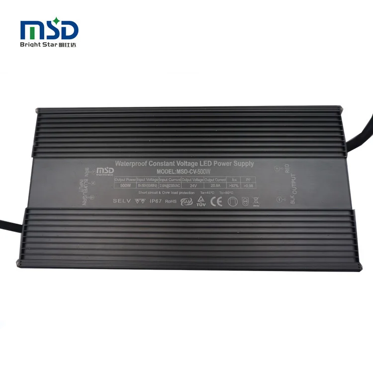 480W Constant Voltage Led Switching Power Supply IP67 Waterproof High PFC 400W 480W 500W 24V 48V 54V Switching Power Supply