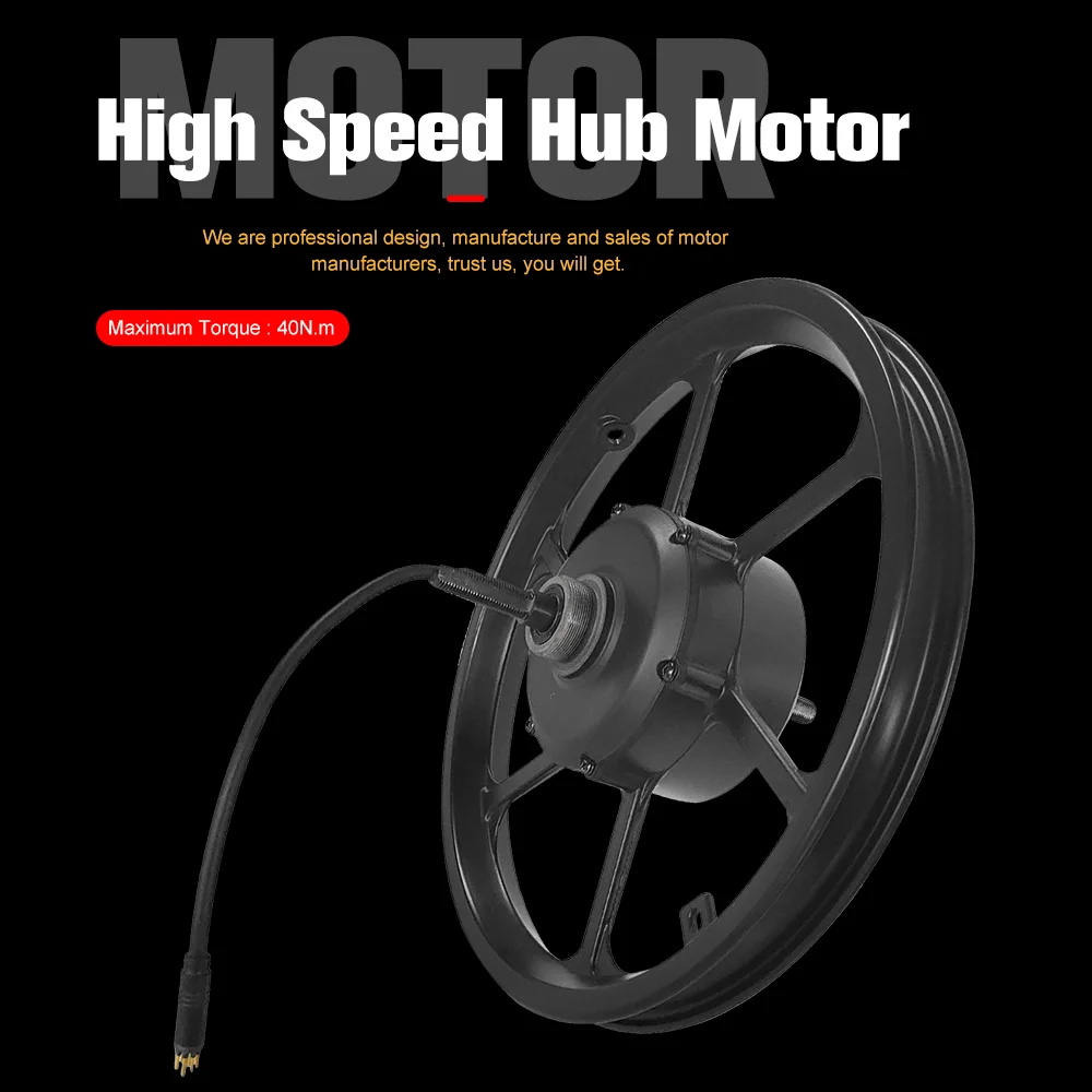 14 Inch 36v48v350W Brushless DC Hub Motor For Electric Takeaway Delivery Scooter Electric Vehicle Motor