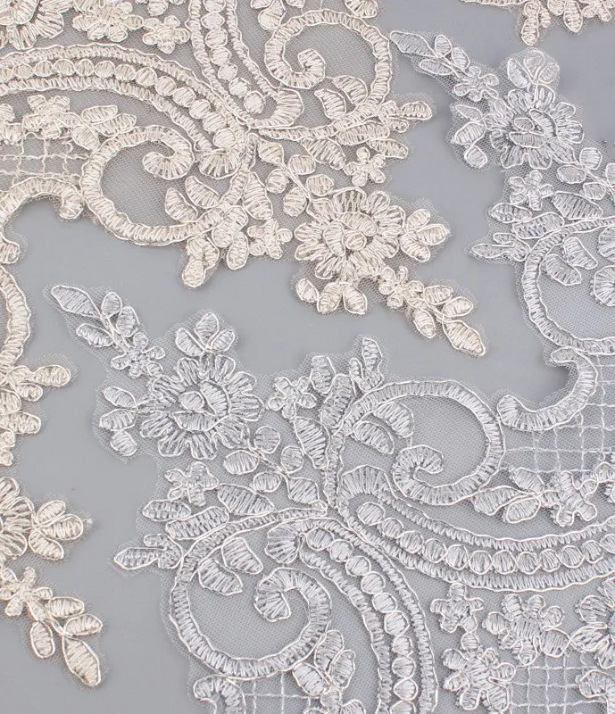 party dresses women border lace embroidery flower cord border embroidery champagne gold lace fabric