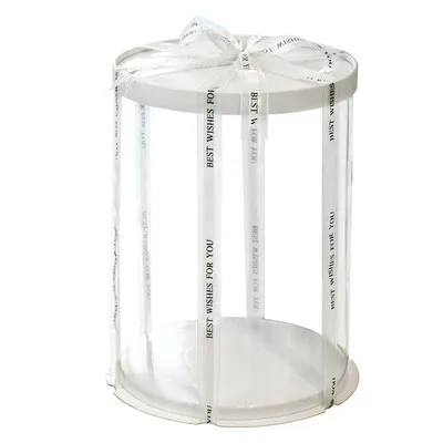 Pvc transparent Baking package 6 8 12 inch round cake box bakery packaging supplier