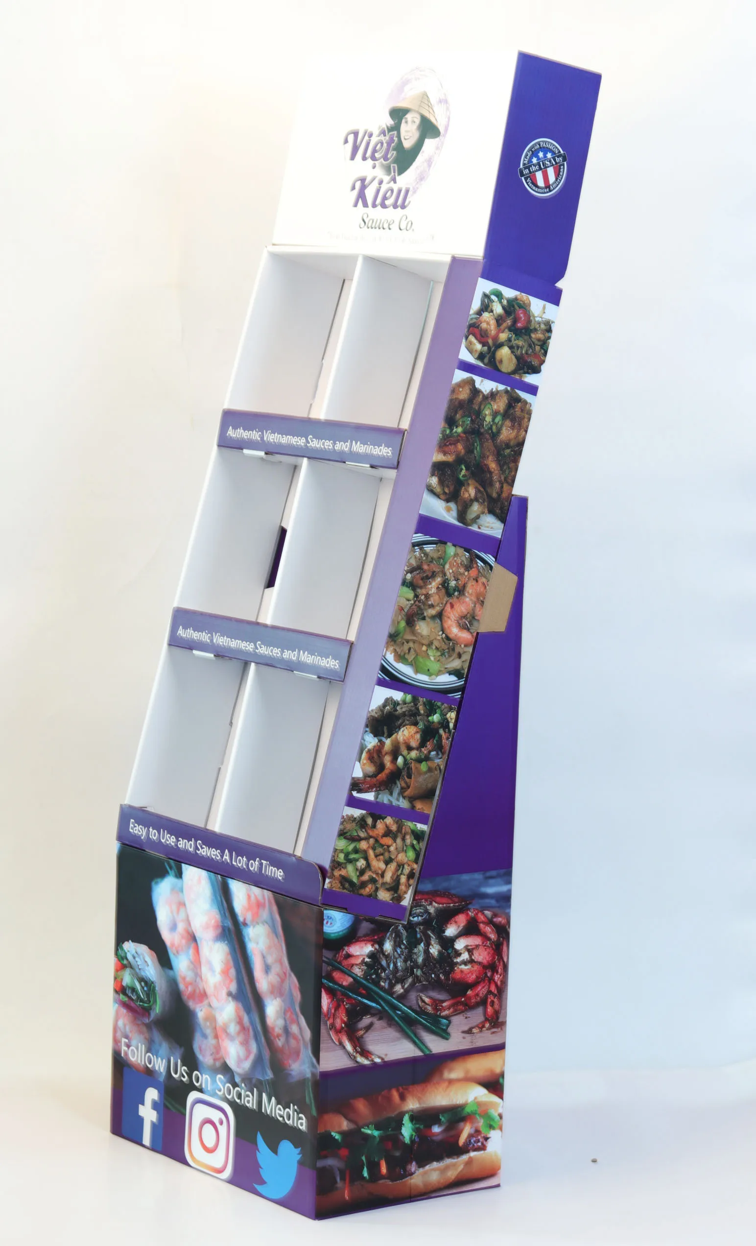 Custom design retail store mart paper cardboard display stand pet supplies folded POP pet food pet care floor displays stand