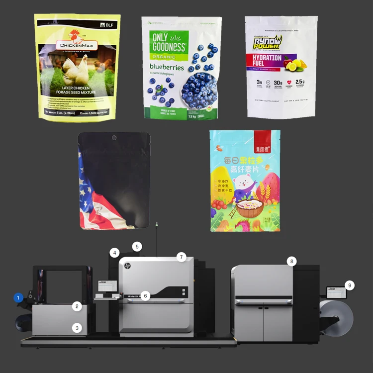 No Plate Cost Custom Food Digital Print Pouch Bag, Custom Ziplock Bag Stand Up Pouch Packaging Bag