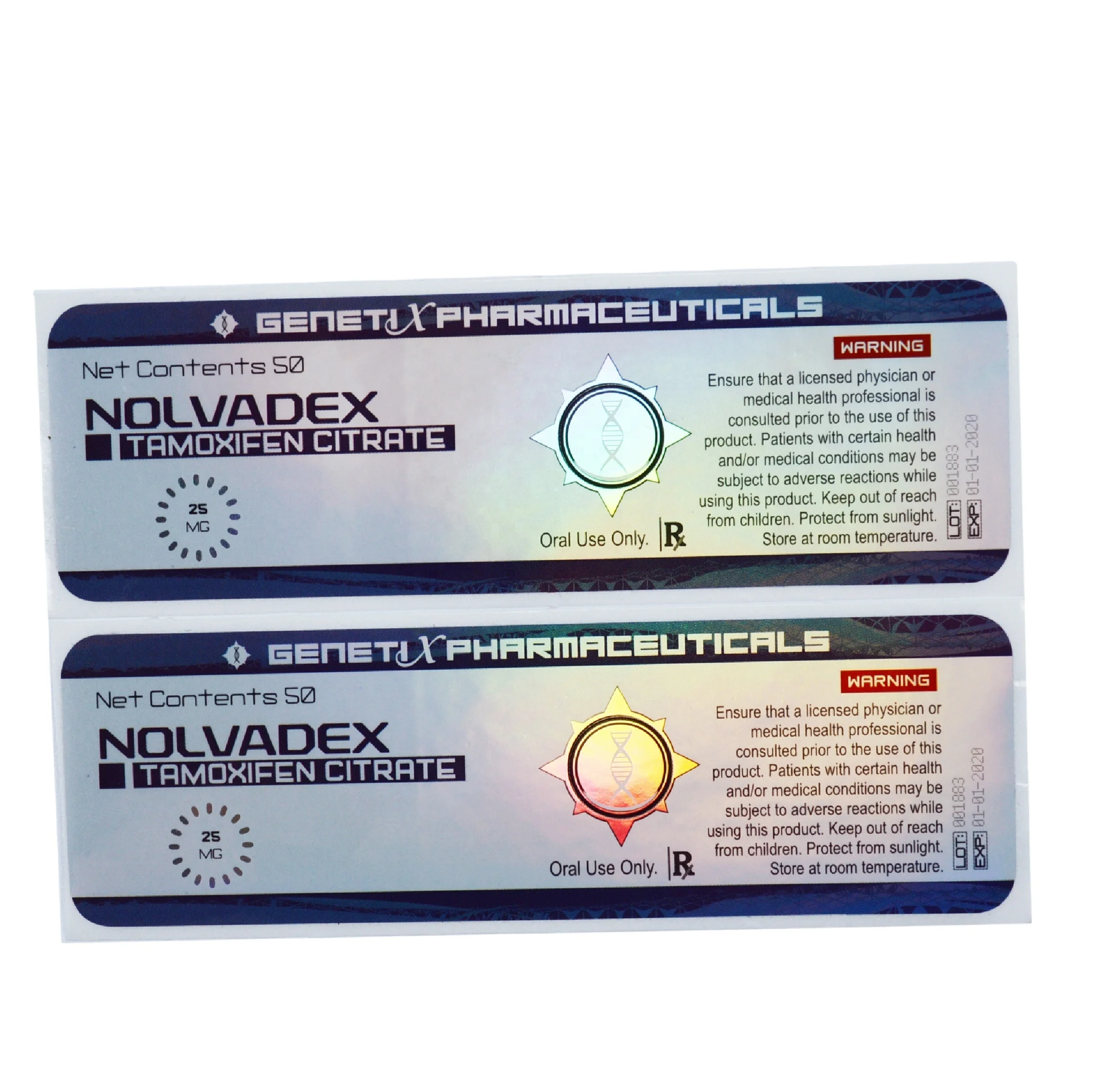 Custom Brand 10Ml Hologram Medical Vial Labels For Steroid