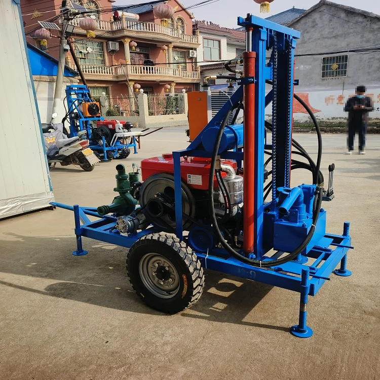 120Meters Wheel Diesel Hydraulic Mounted Rotary Water Well Drilling Rig Machine/Mine Drilling Rig
