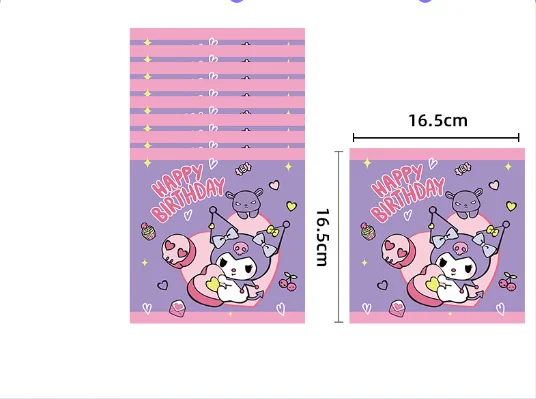 New Stock Kulomi Party Theme Paper Plate Set Paper Towel Cup Pull Flag Tablecloth Party Layout Supplies