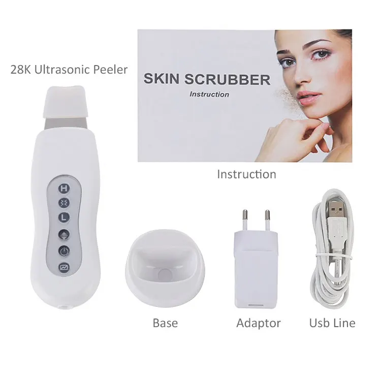 Portable Beauty Device Ultrasonic Skin Scrubber Facial Cleansing