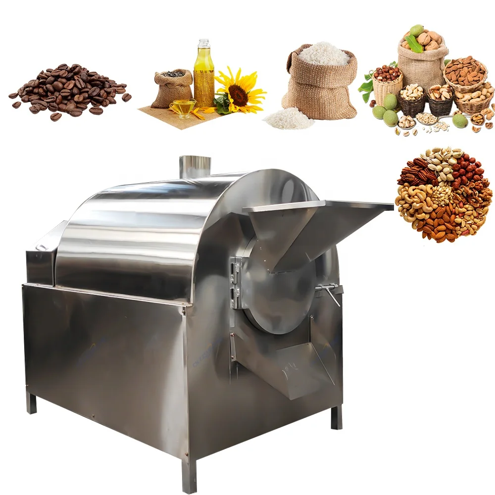 Farm Industry Usage Seeds Frying Drying Drum Machine/Stainless Steel Durable Custom Roasting Equipment
