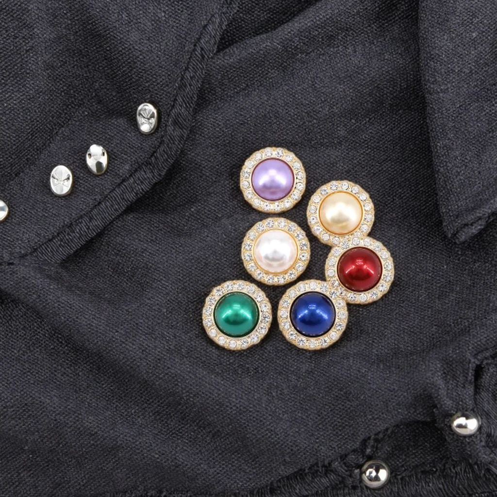 Durable Zinc Alloy Shank Design Metal Snap Button Set for Clothing Hats Caps Bags Baby Clothes for Jeans Sofa Use Featuring Bead
