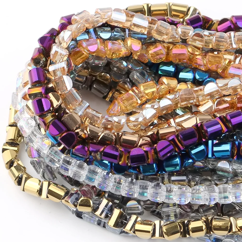 Rondelle Crystal Beads Faceted Glass Beads Loose Spacer Beads For DIY Bracelet Jewelry Making