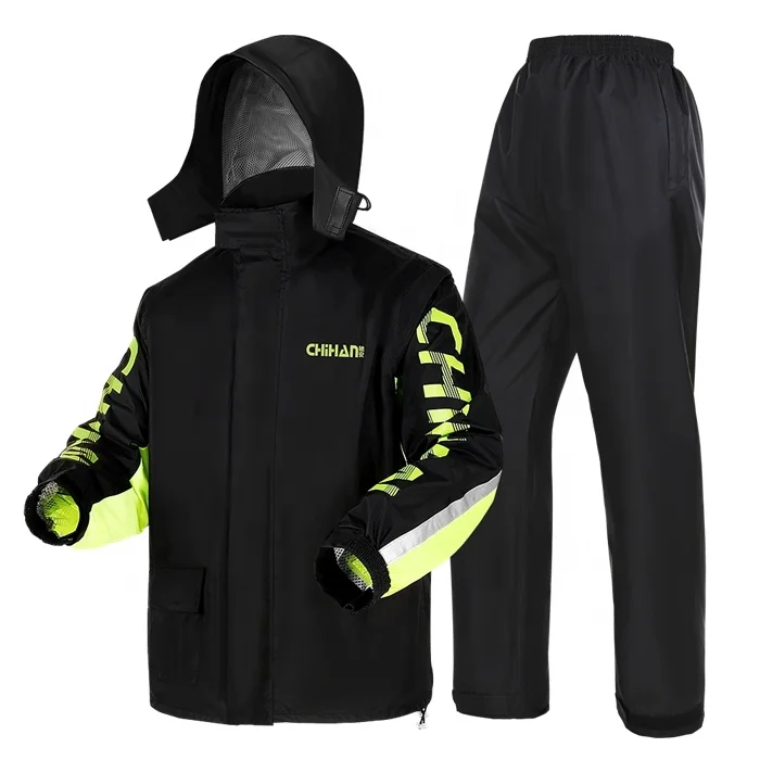 Tianwang Fashion Motorcycle Rain Suit for Men High PU Coating Breathable Raincoat