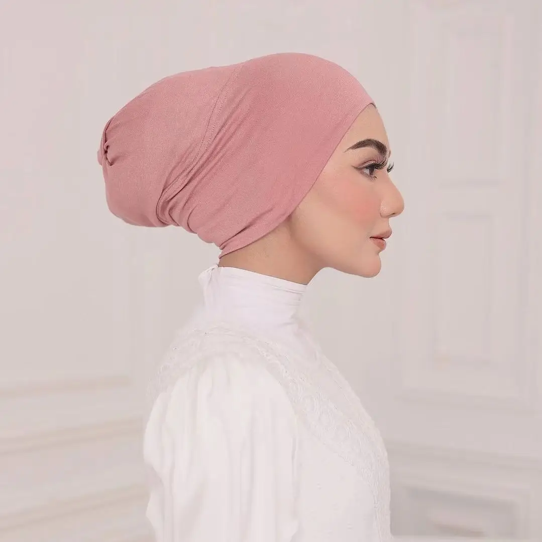 2023 High Quality Modal Inner Cotton Jersey Cap Material Hijab Under Scarf Bamboo Tube Muslim Inner Hijab Cap