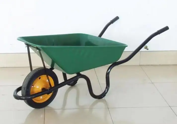 WB3800 75L Capacity Garden Wheel Barrow Wheelbarrow with Solid Wheel Kenya Metal OEM Customized Africa CBF Support Tray South