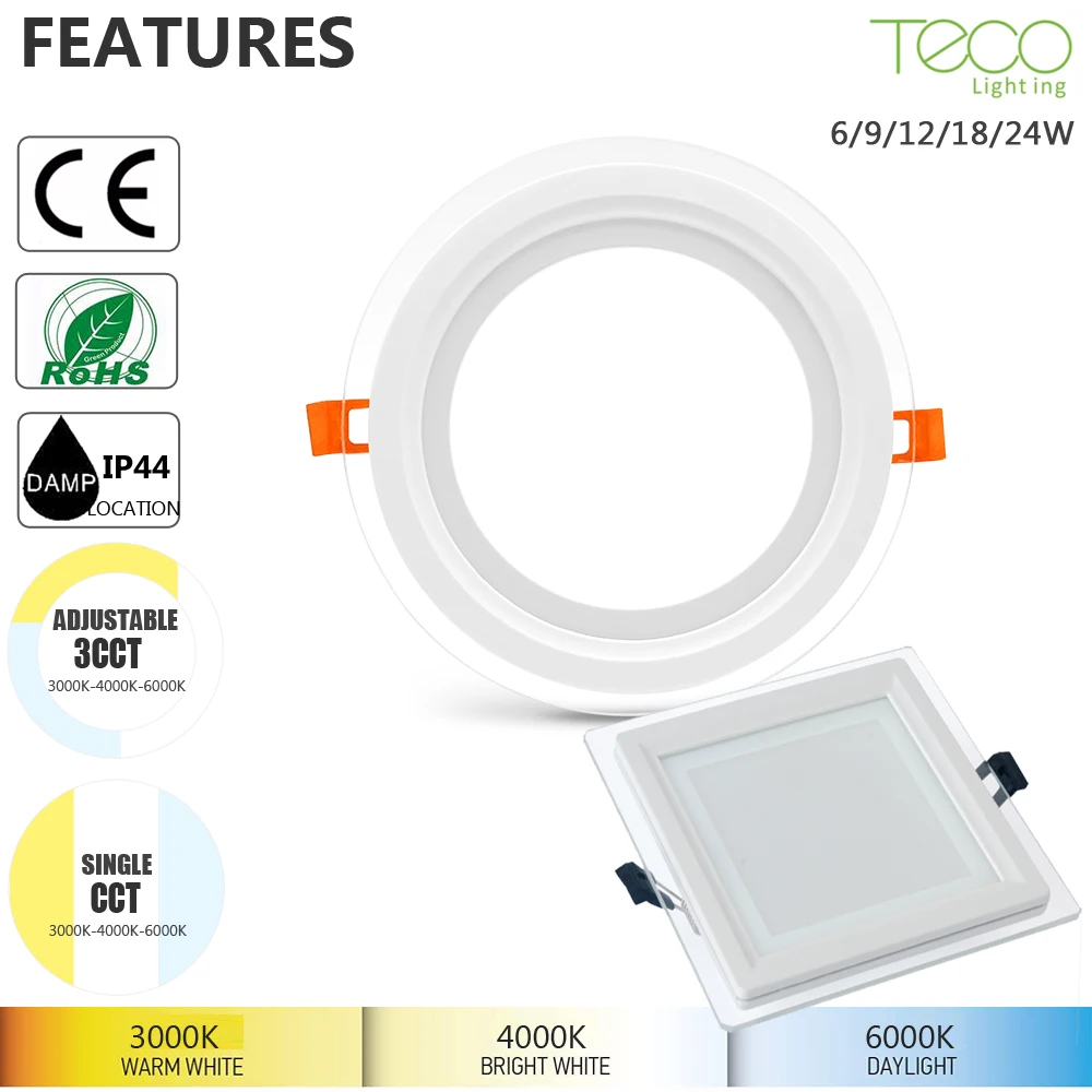 CE Certified IP44 dimmable back-lit smd 4 6 inch 4inch 6' recessed led pot lights