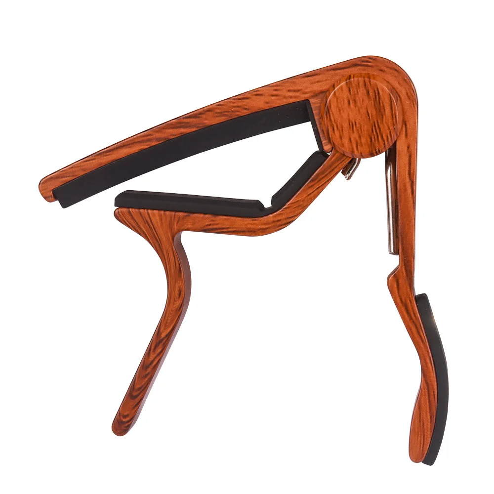 Fast Delivery High Quality Wood Style Zinc Alloy Strong Grip Acoustic Electric Guitar Capo Wood Online Store Supplier
