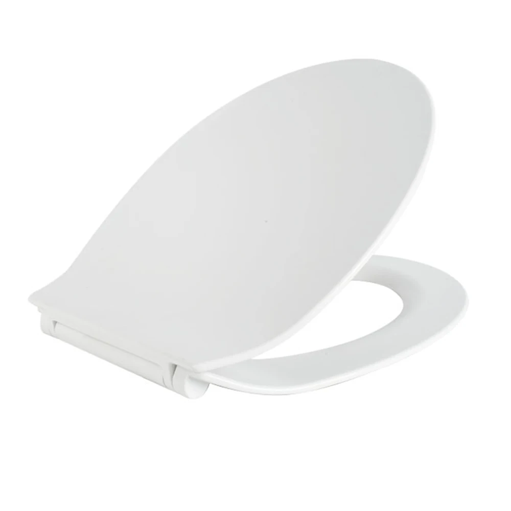 Modern Slim round Standard European Toilet Seat Cover Soft Close SU008 Made of Wood Plastic Urea Oval Shape Closed Front
