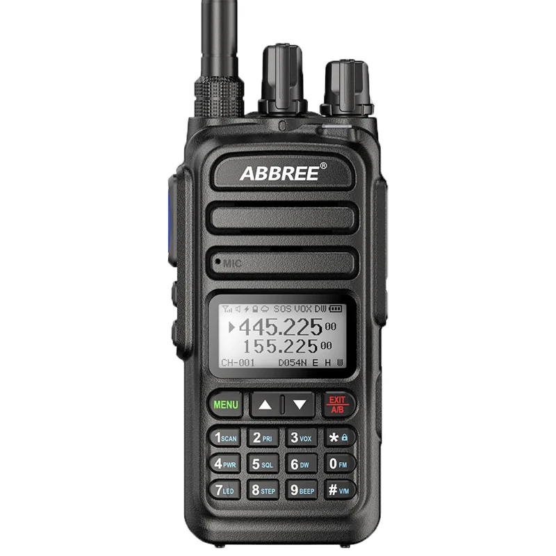 ABBREE  AR-830 NOAA Walkie Talkie 136-520MHz Air Band Wireless Copy Frequency High Power Support Type-C Charger Two-Way Radio