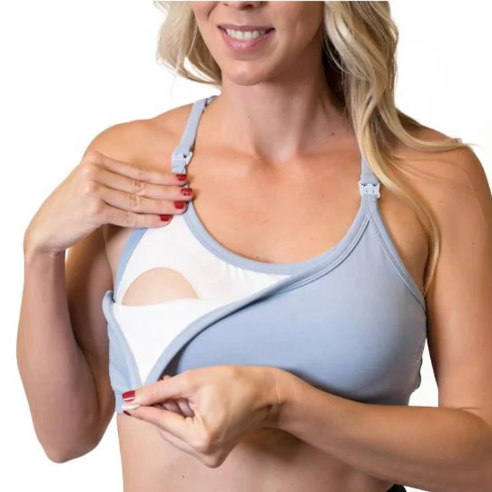 Eco Friendly Fabric Ladies Active Top Bra Fitness Mama Bras Recycle Pattern Women Nursing Sports Bra