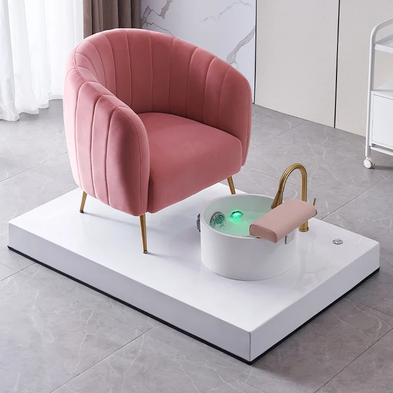 Custom Pink Luxury Nail Salon Pedicure Chairs Luxury Pedicure Spa Massage Foot Spa Chair for sale