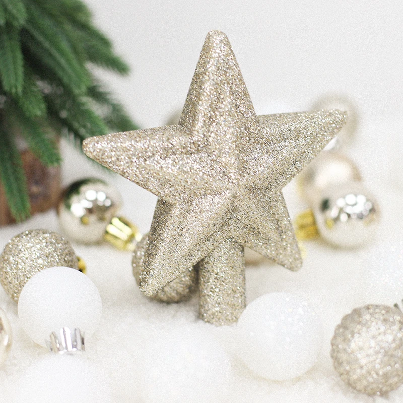 JOYWOOD Wholesale Christmas tree decorations five pointed star tree tops Christmas balls and holiday decorations