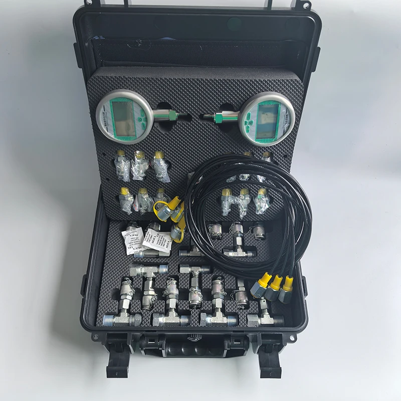 OEM & ODM Hydraulic Pressure Gauges set measurement tool Group With Hose Carry Box For Excavator