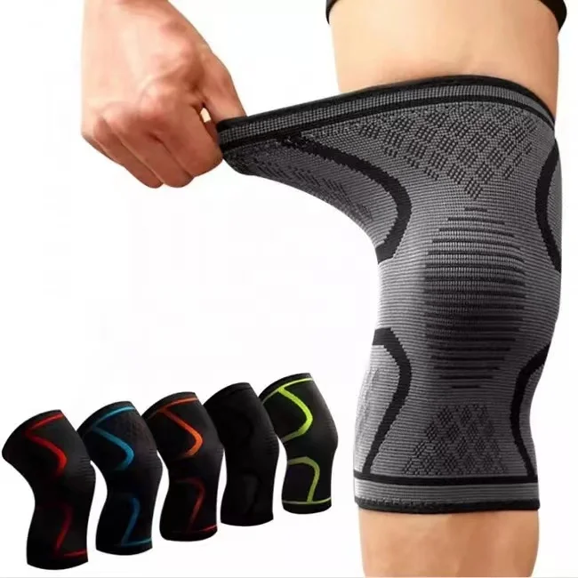 Hot Sale Compression knitted Breathable Neoprene sport knee support sleeve brace for basketball Running riding