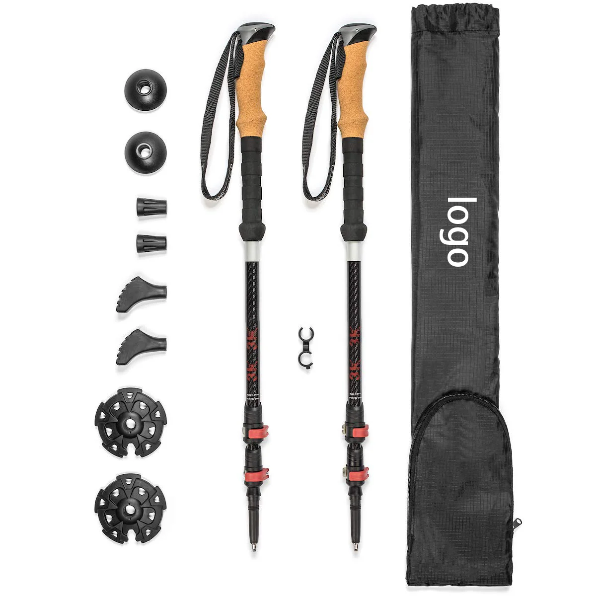 Real Carbon Poles forPoles Custom LOGO Carbon Fibre Sheet For Trekking Hiking Poles Foldable Outdoor
