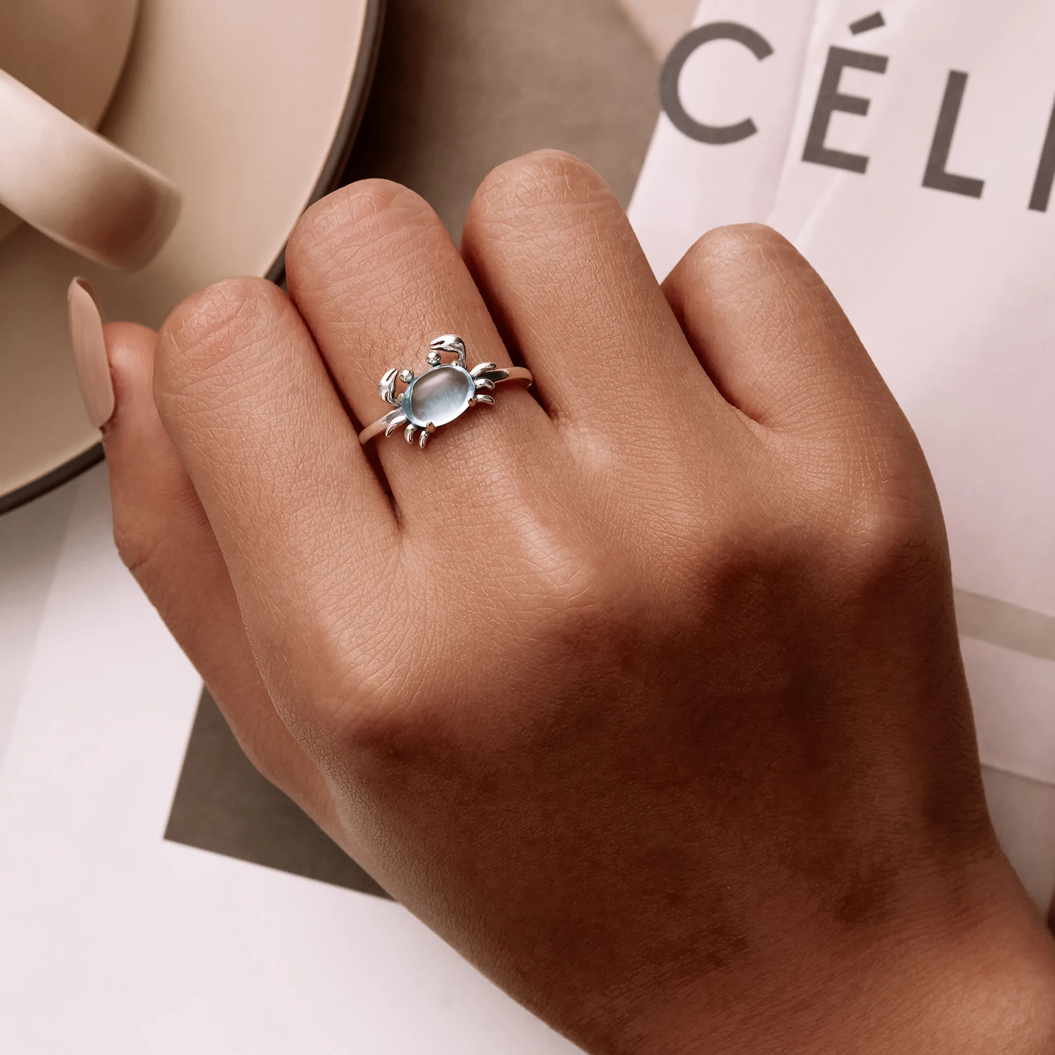 Jiangyuan 925 sterling silver cute seahorse fish adjustable rings love arrow open size ring for women jewelry