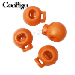 100PCS Spring Toggle Stopper Clip Colorful Plastic Ball Round Cord Lock For Sportswear Clothing Shoes Lanyard Craft Parts #FLS04