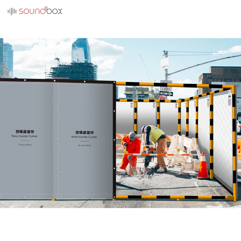 Soundbox sound barrier acoustic curtains soundproof acoustic sound blanket for workshop road construction