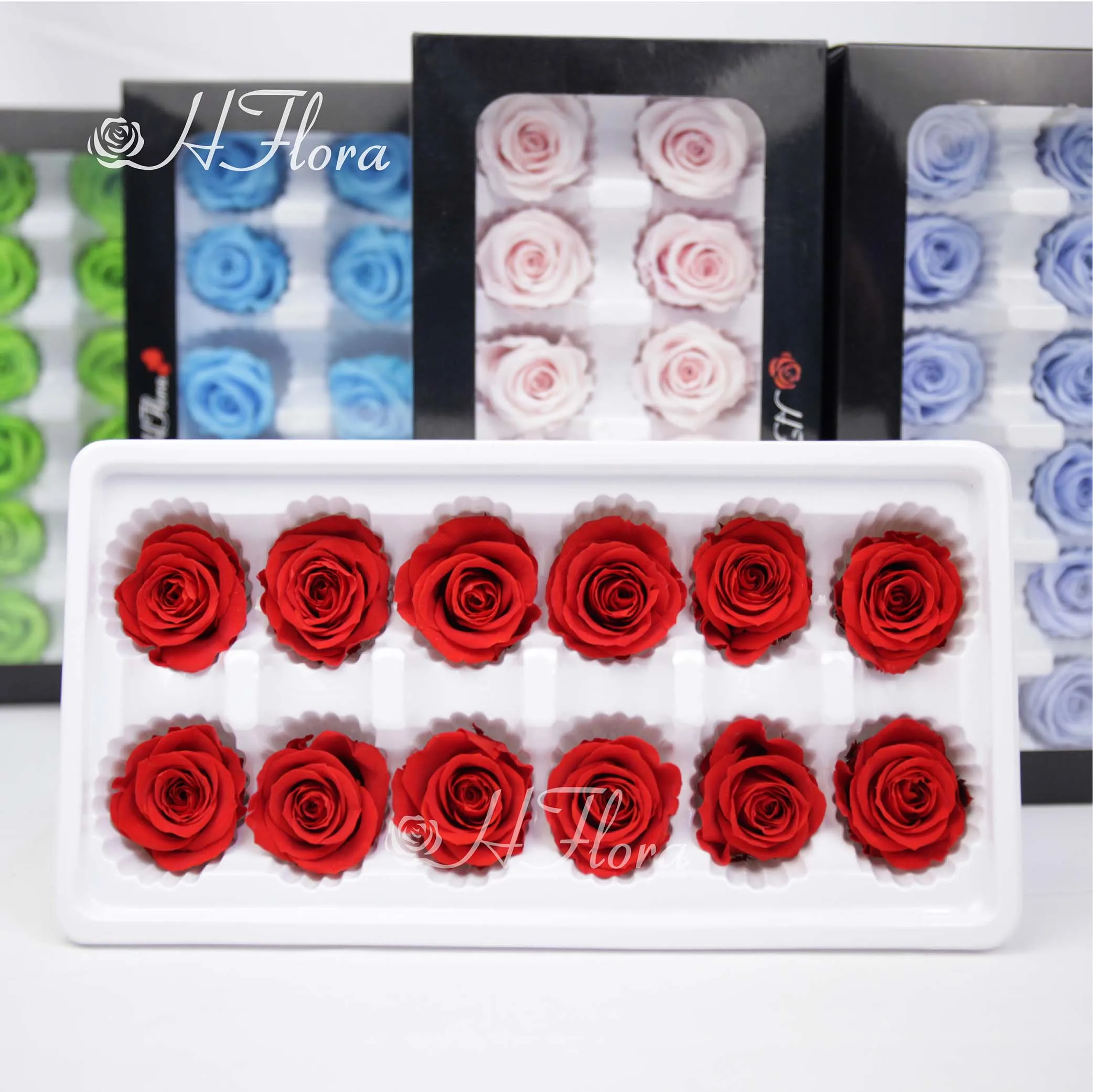 Hflora 3-4cm Mini Small Roses Eternelle Flower Head Valentines Day Roses Head Long Life Preserved Roses Grade A Wholesale In Box