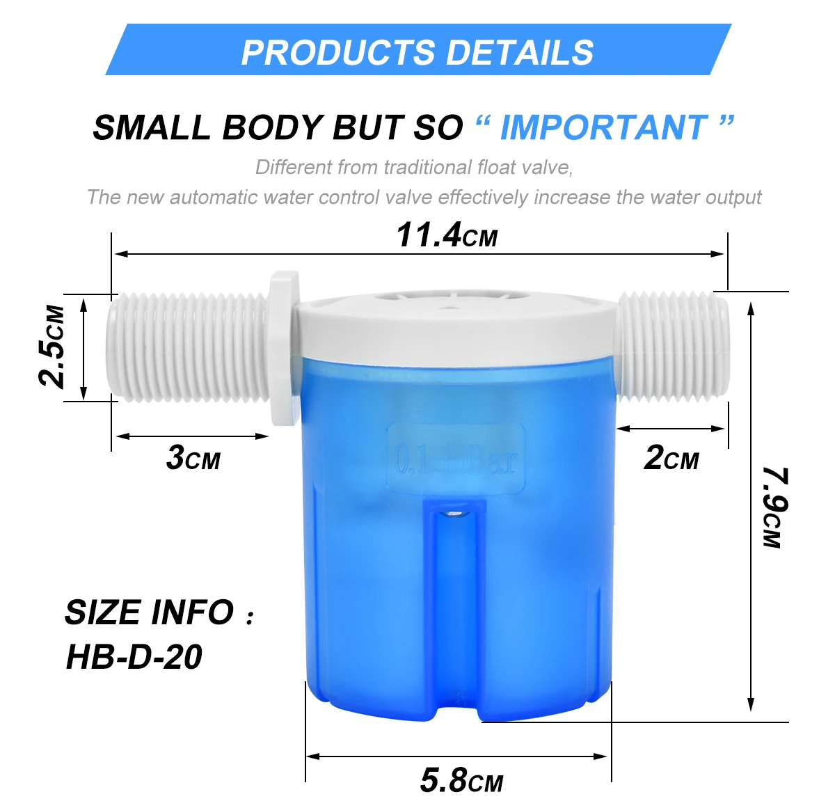 fully automatic water level horizontal controller water tank plastic float valve water level control valve
