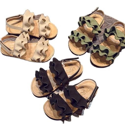 Летние кружевные пляжные сандалии для маленьких девочек