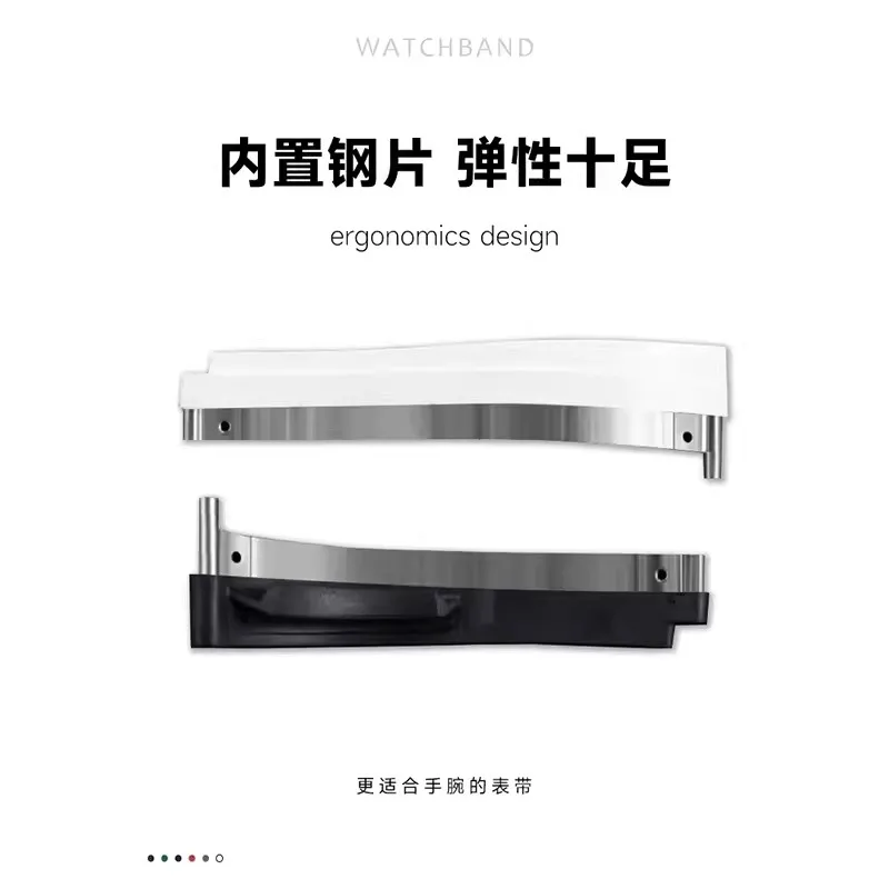 AAA 20 21mm Rubber Watch Band Fit For Role OYSTERFLEX Daytona GMT Yacht Master Strap Stainless Steel Clasp Bracelet