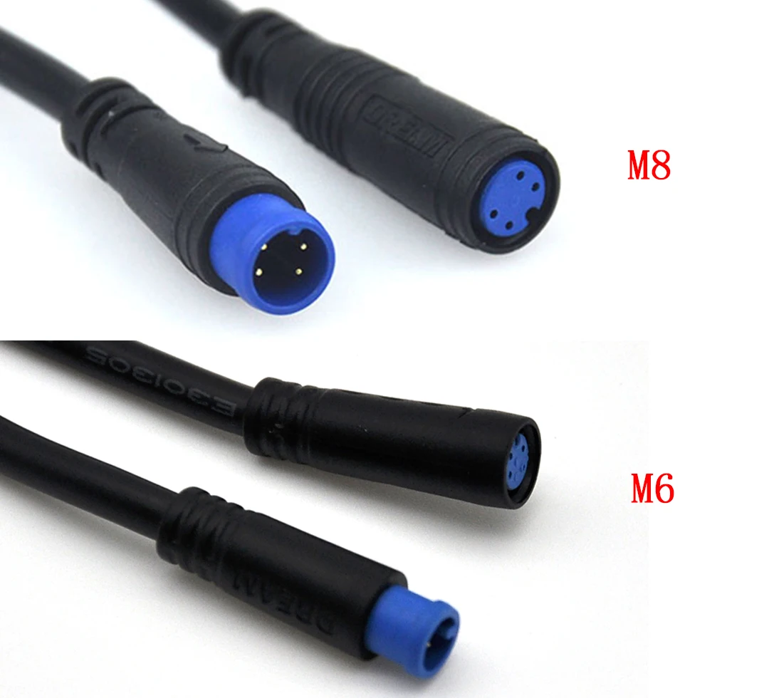 Data Power Cable for M365 scooter M8 2 3 4 pin 5pin 6pin ip65 waterproof 4core 4wire electric bike battery connector
